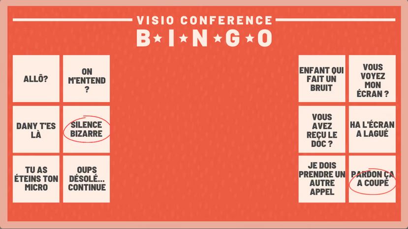Le Bingo de la visio conférence