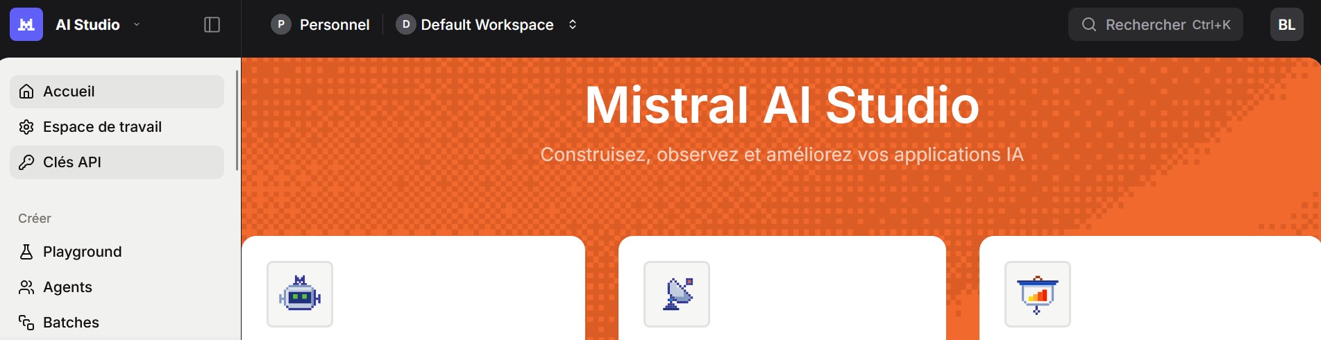 Console Mistral - Home